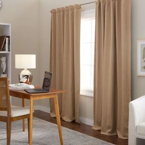 Town & Country Arlo Solid Linen 100% Blackout Curtains 2pk - Taupe 50x96
